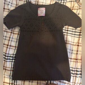 Duck Head Brown Knit Button Up Babydoll Top